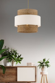Opviq Cascade Lámpara de Araña Beige y Blanco